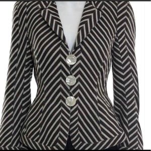 Armani Collezioni Beige & Brown Striped Blazer
